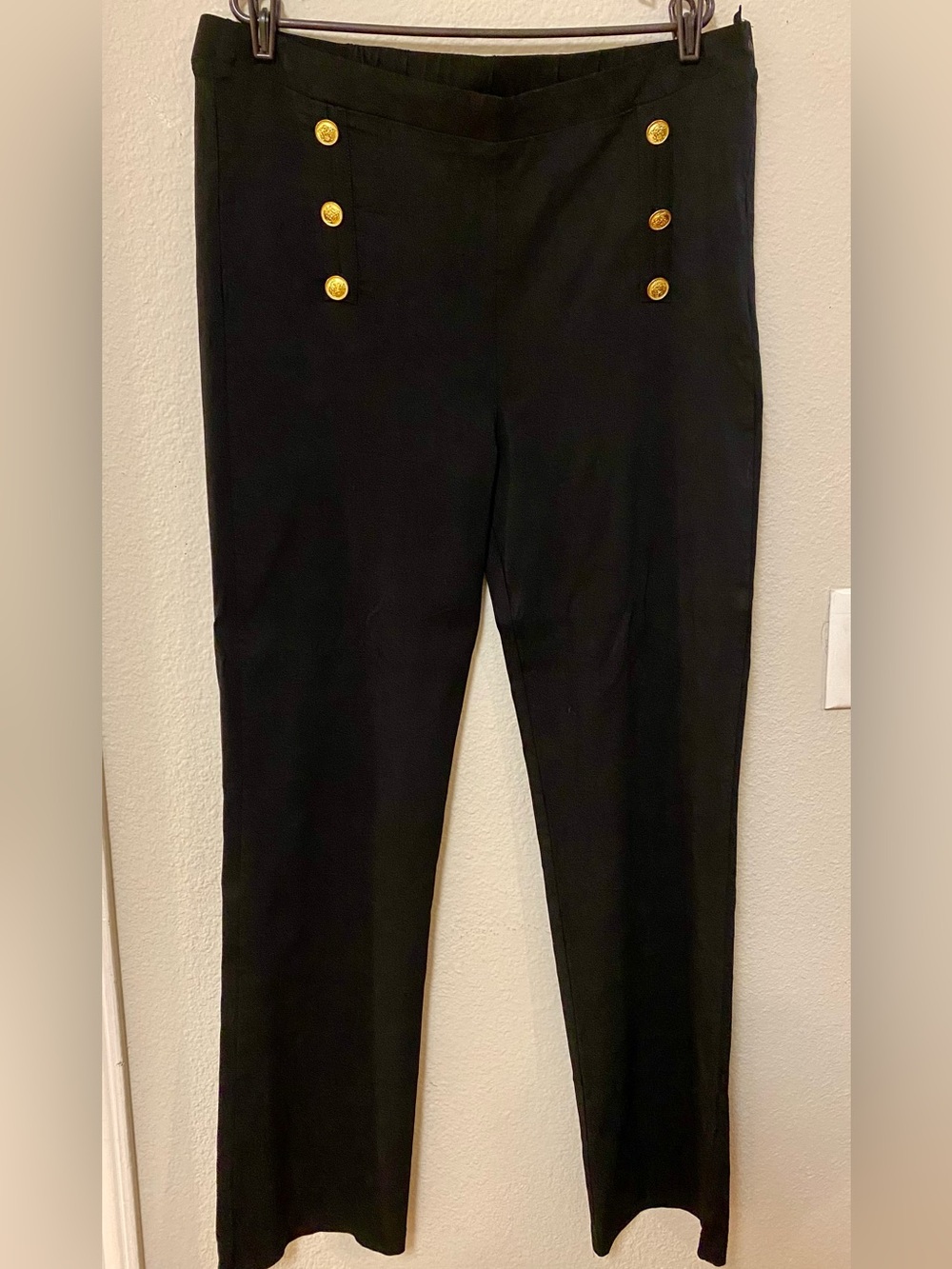 C.O.C High-Waist Black Pants with Gold Button Detail - Size 3XL - NWT!